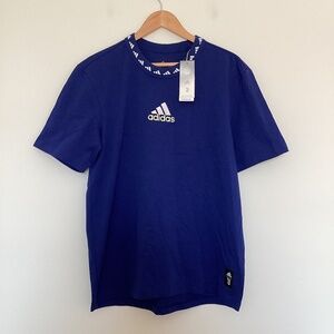 Adidas Juventus Soccer Football Icon Blue Short Sleeve Shirt Mens Sz M Aeroready